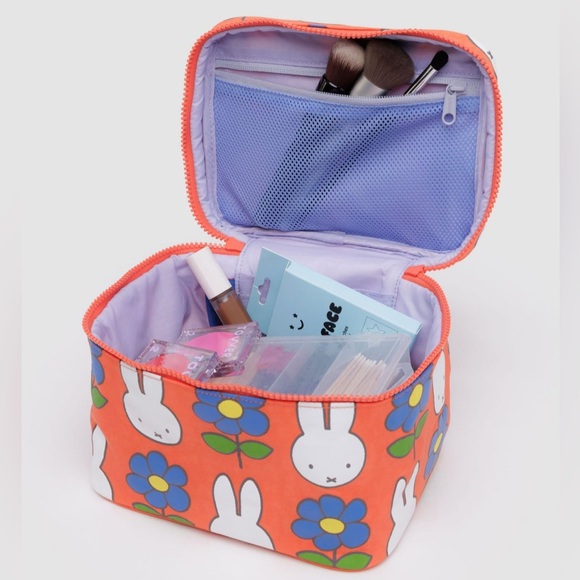 BAGGU X MIFFY Orange Floral Cosmetic Bag NEW NWT - Picture 2 of 3